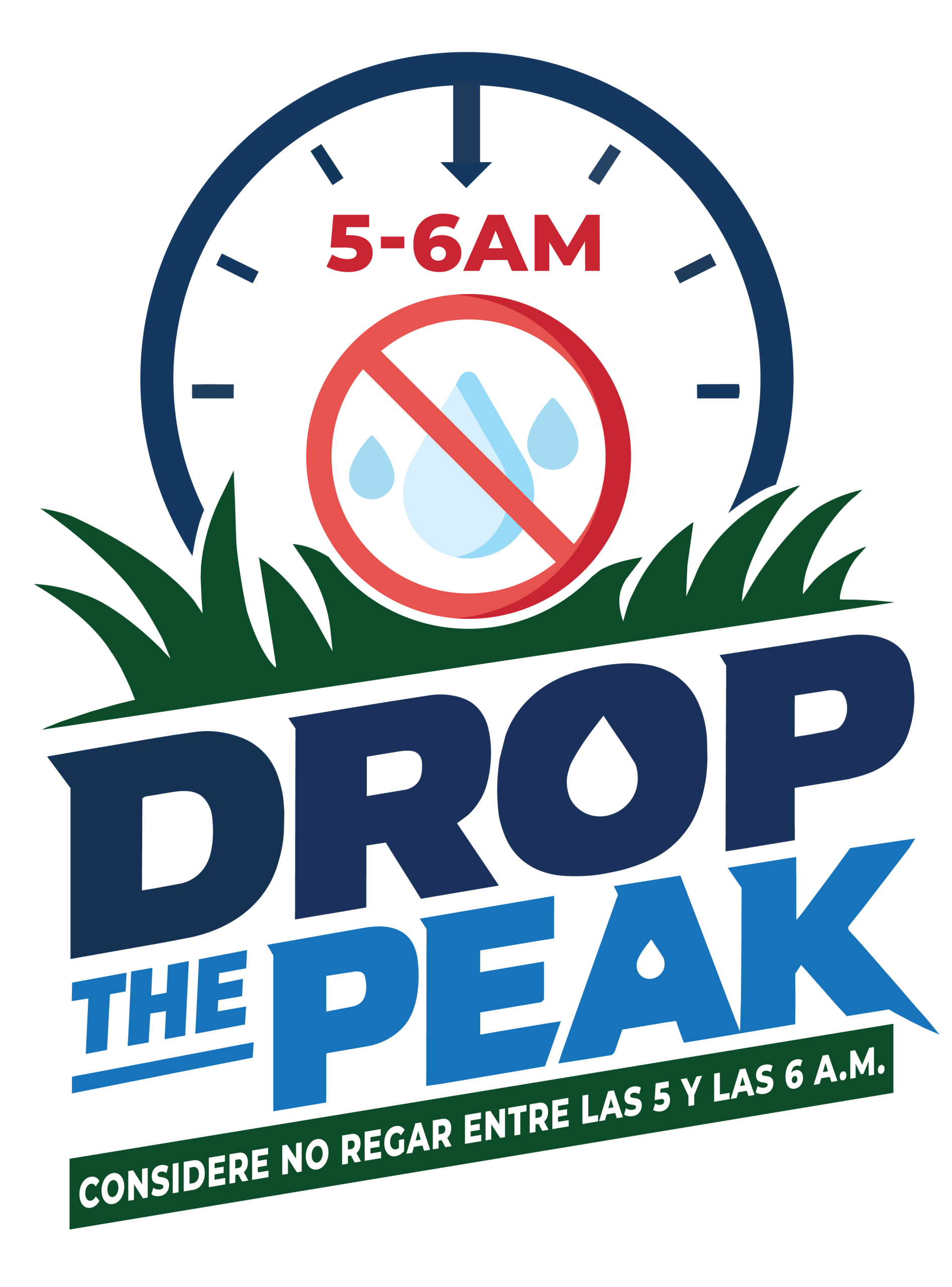 Logo for Drop The Peak – considere no regar entre las 5 y 6 a.m.